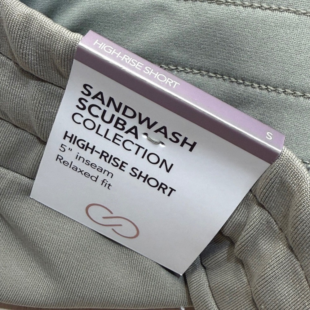 CALIA Sandwash Scuba High-Rise Cargo Shorts Ground Fennel Green Womens Small NEW - Picture 4 of 12